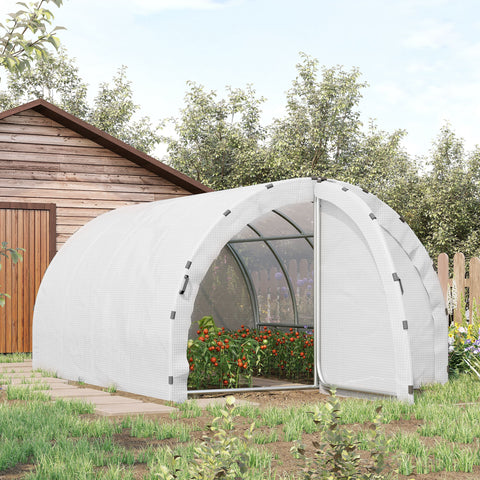Rootz Greenhouse Tunnel - Garden Shelter - Plant Protector - Reinforced Steel Frame - 4L x 3B x 2H m - Protects from UV & Weather