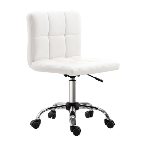 Rootz Office Chair - Swivel Chair - Ergonomic Seating - Mobility and Comfort - 46b x 51t x 80-92h cm - White Synthetic Leather
