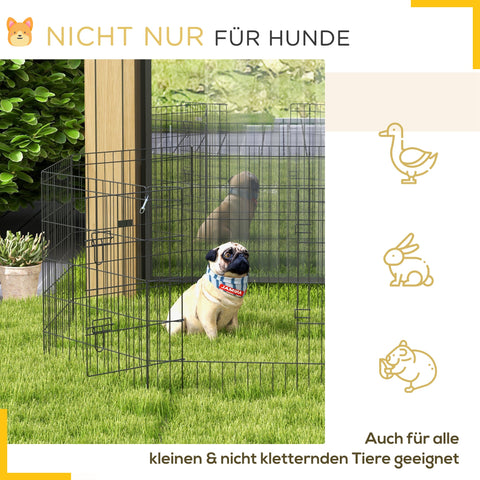 Rootz Pet Playpen for Puppies - Dog Enclosure - Puppy Pen - Secure Door - Metal Wire - 76cm x 61cm Panels