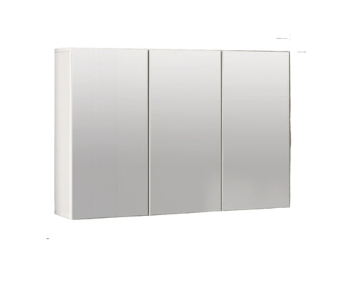 Rootz Bathroom Mirror Cabinet - Bathroom Storage - Wall Mounted Cabinet - Space Saving - 90cm x 15.5cm x 60cm - White Chipboard