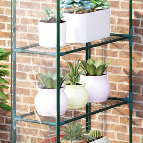 Rootz Vertical Garden Greenhouse - Terrace Greenhouse - Plant Shelter - 8 Shelves - PVC Cover 143x73x195cm