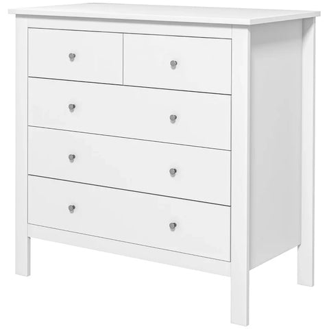 Rootz Chest Of Drawers - Sideboard - Quiet Opening/closing - Anti-tip - Chipboard - White - 79 x 39.5 x 80.5 cm