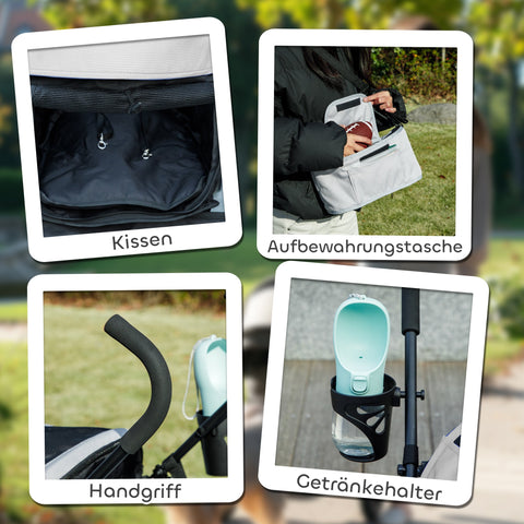 Rootz Pet Car Dog Car - Cat Car - Pet Buggy - Security Lines & Power Windows - 76L x 44B x 103H cm