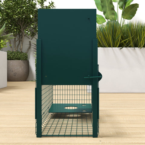 Rootz Animal Catch Cage - Pest Control Trap - Humane Capture - Safe for Pets & Kids - 80L x 25B x 30H cm - Dark Green