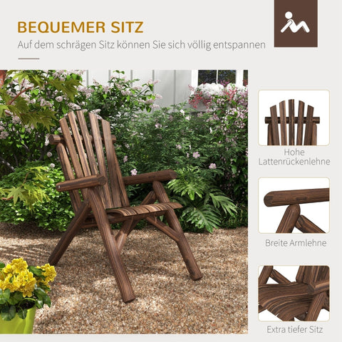 Rootz Tuinstoel - Outdoor stoel met hoge rugleuning - Adirondack stoel - Ergonomisch ontwerp - Weerbestendig - Eenvoudige montage - 83 cm x 68 cm x 101 cm - Sparrenhout