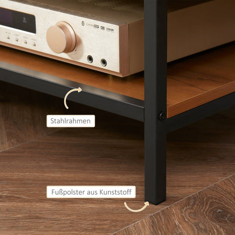 Rootz Industrial Design TV Stand - Lowboard - Media Console - Spacious Surface - Ample Storage - Durable Steel Frame - 120cm x 40cm x 59cm