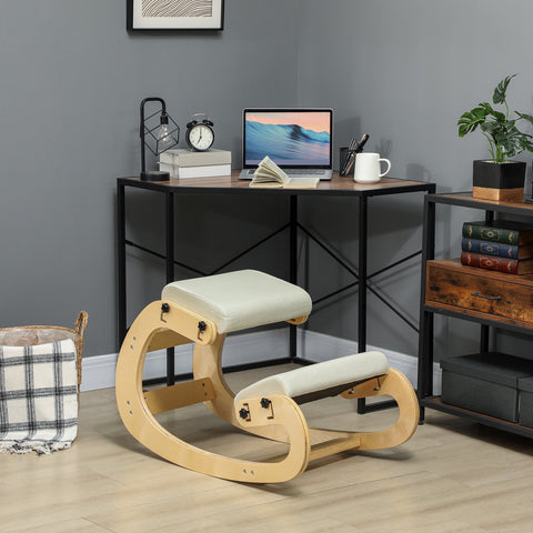 Rootz Kniesitzstuhl Ergonomic Wooden Swing Chair - Posture Corrector - Back Pain Relief - Birch Wood - 55cm x 85cm x 55cm
