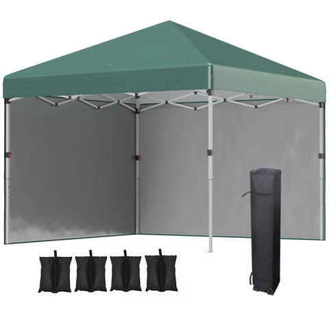 Rootz Folding Pavilion - Pop-Up Tent - Garden Gazebo - UV Protection - 3m x 3m x 2.88m - Stainless Steel Frame - Green