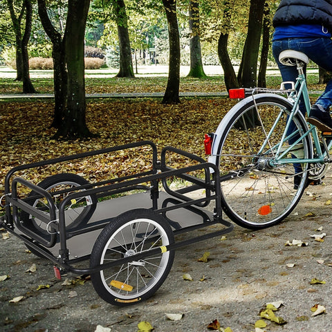 Rootz Bicycle Trailer - Cargo Trailer - Heavy-Duty Transport - Enhanced Safety - Durable Construction - Superior Stability - 139cm x 71.5cm x 49cm - Steel Frame & Plastic Base