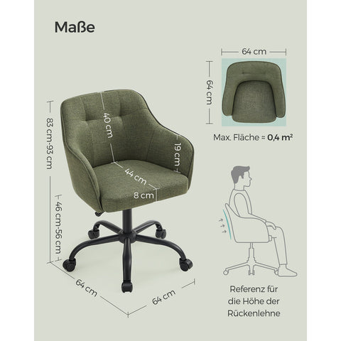 Rootz Swivel Chair - Gaming Chair - Rolling Armchair - Comfortable Seating - 69cm x 65cm x 83-93cm