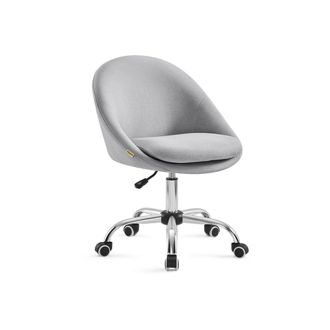 Rootz Gray Swivel Chair - Ergonomic Chair - Rolling Chair - Steel Frame - Cotton-Linen Blend - Portable - 60cm x 60cm x 80-90cm