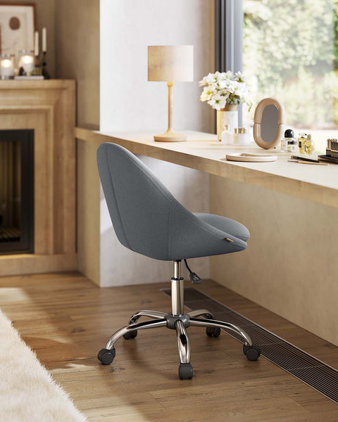 Rootz Home Office Chair - Swivel Desk Chair - Ergonomic Task Chair - Comfort Padding - 60x60x80-90cm Grey