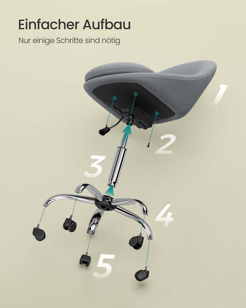 Rootz Home Office Chair - Swivel Desk Chair - Ergonomic Task Chair - Comfort Padding - 60x60x80-90cm Grey