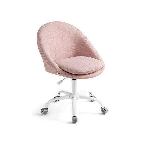 Rootz Swivel Chair - Pink - Comfortable Seat - Ergonomic Design - Steel Frame - Cotton-Linen Blend - 60cm x 60cm x (80-90cm)