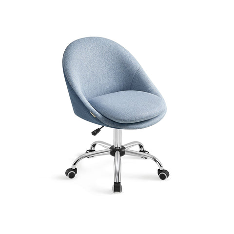 Rootz Blue Swivel Chair - Gaming Chair - Rolling Office Chair - Breathable Fabric - 60cm x 60cm x (80-90)cm - Steel Frame - Foam Padding