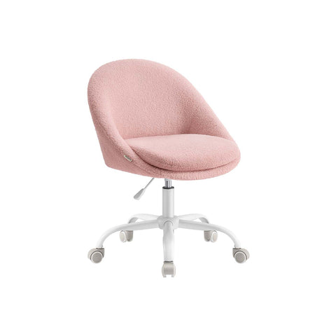 Rootz HomeOffice Swivel Chair - Fleece Chair - Ergonomic Seat - Adjustable Height - 60x60x80-90 cm - Pink