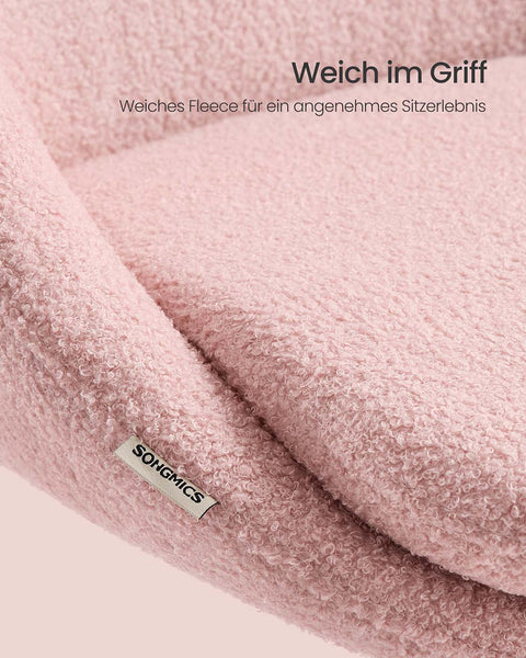 Rootz HomeOffice Swivel Chair - Fleece Chair - Ergonomic Seat - Adjustable Height - 60x60x80-90 cm - Pink