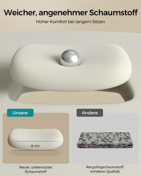 Rootz Big Comfy Office Chair - Desk Chair - Ergonomic Seat - Heavy Duty - Steel Frame - 60cm x 60cm x 93-103cm