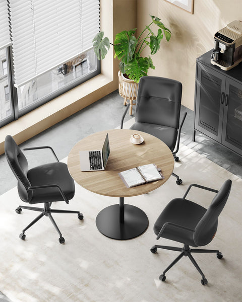 Rootz Big Comfy Office Chair - Desk Chair - Ergonomic Seat - Heavy Duty - Steel Frame - 60cm x 60cm x 93-103cm