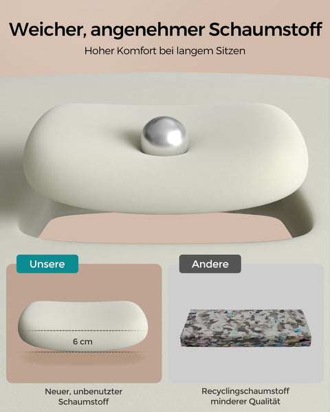 Rootz Pastel Pink Office Chair - Steel Frame - Foam Seat - PU Cover - Adjustable Height - 60cm x 60cm x (93-103cm)