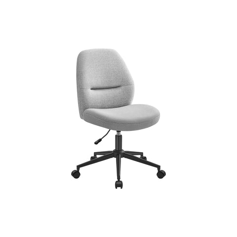 Rootz Dove Gray Desk Chair - Office Chair - Steel Base - Cotton-Linen Blend - Ergonomic Seat - 59cm x 62cm x (86.5-94.5)cm