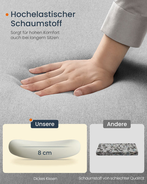 Rootz Dove Gray Desk Chair - Office Chair - Steel Base - Cotton-Linen Blend - Ergonomic Seat - 59cm x 62cm x (86.5-94.5)cm