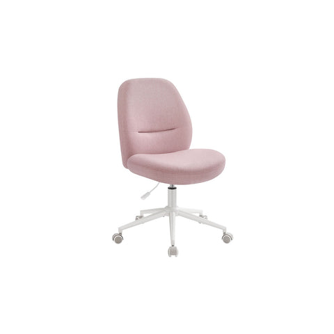 Rootz Rocking Desk Chair - Pastel Pink - Swivel Chair - Ergonomic - 59cm x 62cm x 94.5cm - Steel Frame - Cotton-Linen Blend - Foam - Plywood