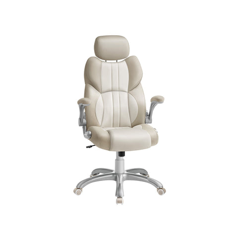 Rootz Cream White Office Chair - Ergonomic Desk Chair - Adjustable Seat Height - Plywood Frame - Steel Structure - 70cm x 70cm x (119-137) cm