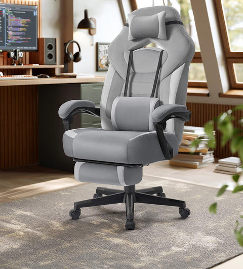 Rootz Gaming Chair - Ergonomic Office Chair - Recliner - Comfort Seating - Velvet Fabric - 72.4 x 69.7 x (118-128) cm
