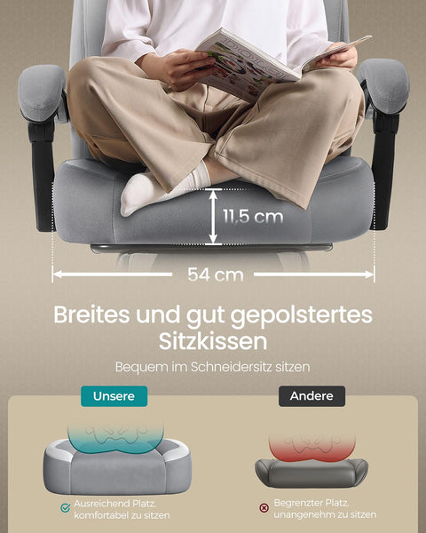 Rootz Gaming Chair - Ergonomic Office Chair - Recliner - Comfort Seating - Velvet Fabric - 72.4 x 69.7 x (118-128) cm