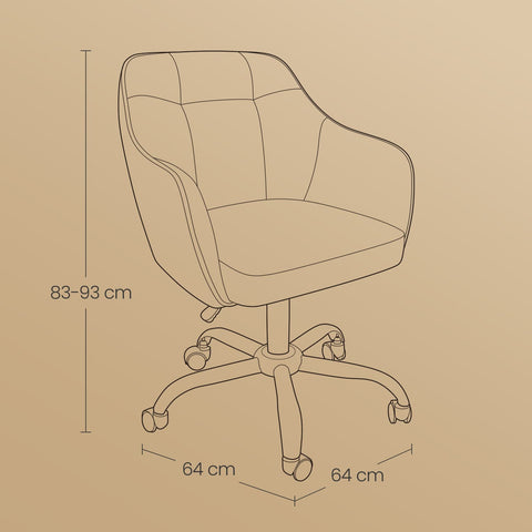 Rootz Adjustable Office Chair - Swivel Chair - Desk Chair - Optimal Comfort - 65 x 69 x (83-93) cm