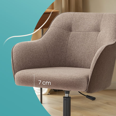 Rootz Office Chair - Swivel Chair - Desk Chair - Ergonomic Comfort - 64cm x 64cm x (83-93)cm - Dark Brown