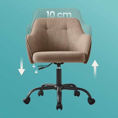 Rootz Office Chair - Swivel Chair - Desk Chair - Ergonomic Comfort - 64cm x 64cm x (83-93)cm - Dark Brown