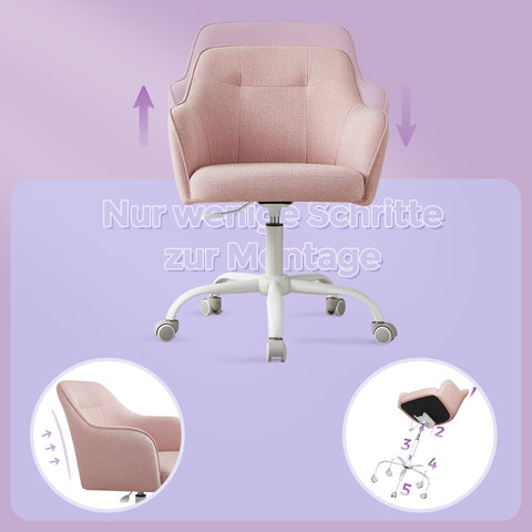 Rootz Home Office Chair - Swivel Chair - Desk Chair - Ergonomic Comfort - 64cm x 64cm x (83-93)cm