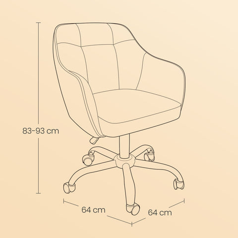 Rootz Office Chair - Swivel Chair - Desk Chair - Ergonomic Comfort - 64cm x 64cm x (83-93)cm