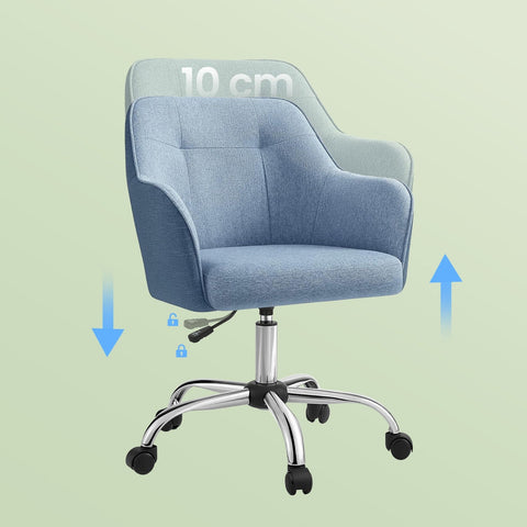 Rootz Office Chair Swivel Chair Desk Chair - Ergonomic Support - 64 x 64 x (83-93) cm - Blue