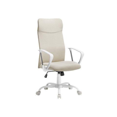 Rootz Cappuccino Beige Office Chair - Steel Frame - Foam Padding - Adjustable Height - 64cm x 64cm x (110-120)cm - Ergonomic Design