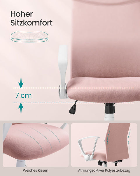 Rootz Office Chair - Desk Chair - Cushioned Seat - Supports up to 120 kg - 64cm x 64cm x 110-120cm