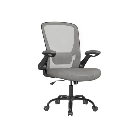 Rootz Ergonomic Dove Gray Office Chair - Swivel Chair - Adjustable Desk Chair - Plastic, Foam, Nylon, Steel - Lumbar Support - Breathable Material - 64cm x 64cm x (99-107)cm