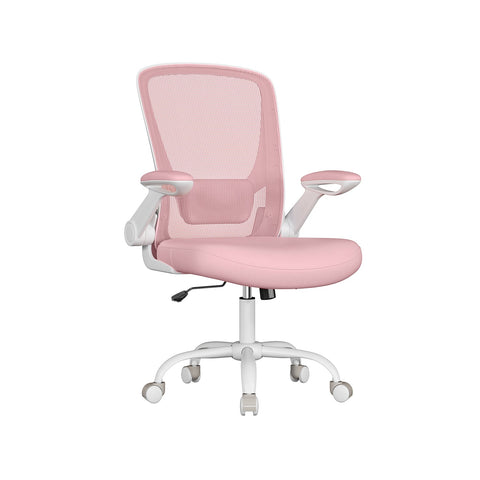 Rootz Pastel Pink Ergonomic Office Chair - Swivel Chair - Adjustable Desk Chair - Plastic, Foam, Nylon, Steel - 64cm x 64cm x (99-107)cm - 46-54cm Seat Height - 120kg Weight Capacity