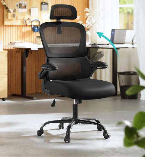 Rootz Black Swivel Chair - Office Chair - Rotating Seat - Ergonomic Comfort - 64cm x 71.5cm x (116-135)cm
