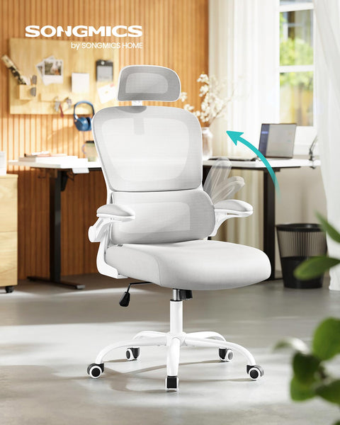 Rootz Grey Swivel Chair - Rotating Seat - Steel Frame - Comfort Foam - 64 x 71.5 x (116-135) cm