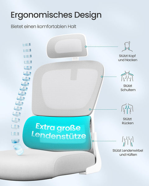 Rootz Grey Swivel Chair - Rotating Seat - Steel Frame - Comfort Foam - 64 x 71.5 x (116-135) cm