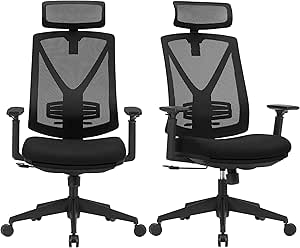 Rootz Executive Office Chair - Desk Chair - High Back Chair - Ergonomic Design - Black - 68.5cm x 70cm x (116-133)cm - 150kg Capacity