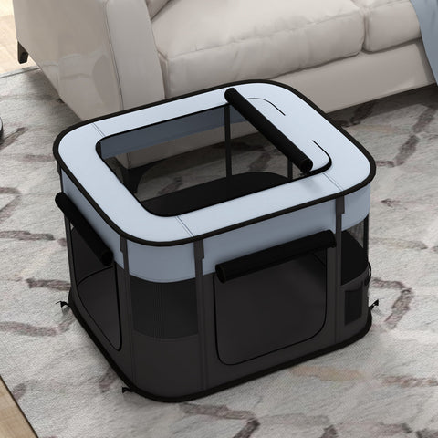 Rootz Foldable Pet Play Run - Pet Enclosure - Puppy Playpen - Ventilated & Stable - 74cm x 60cm x 45cm