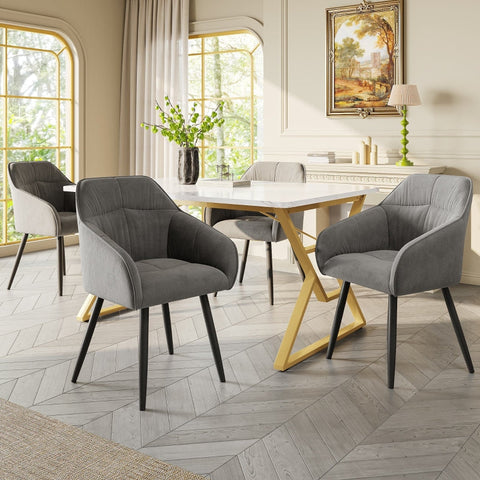 Rootz Modern Dining Table - Marbled Table Top - Stylish Dining Room Table - Easy Assembly - 119cm x 70cm x 75cm