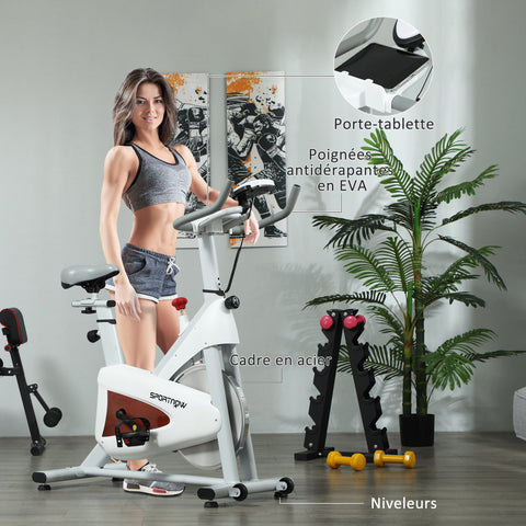 Rootz Home Bike - Exercise Bike - Stationary Bike - Adjustable Seat & Resistance - 98cm x 45cm x 117cm