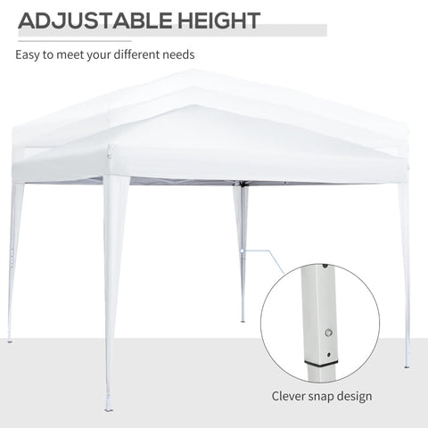 Rootz Pavilion Beer Tent - Party Tent - Event Shelter - High Stability - Quick Setup - Weather Protection - 2.95m x 2.95m x 2.58m - White