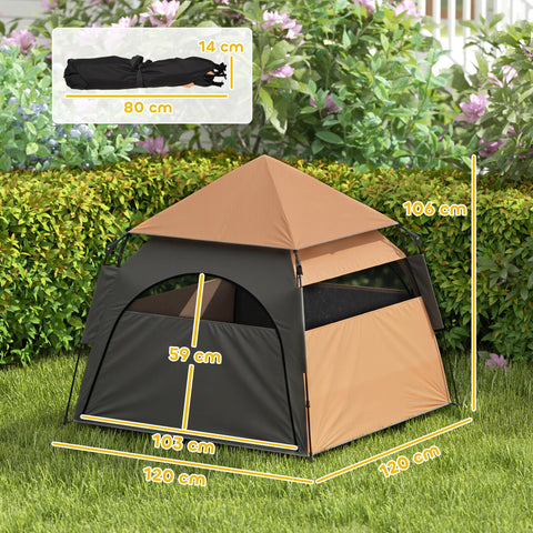 Rootz Pet Tent - Dog Tent - Foldable - Weather-Resistant Dog House - Portable & Easy to Assemble - 120cm x 120cm x 106cm