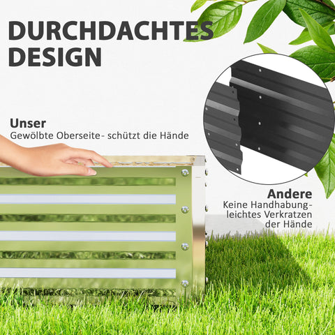 Rootz Garden Bed Planting Box - Planter - Raised Garden - Durable Steel - 120cm x 120cm x 30cm